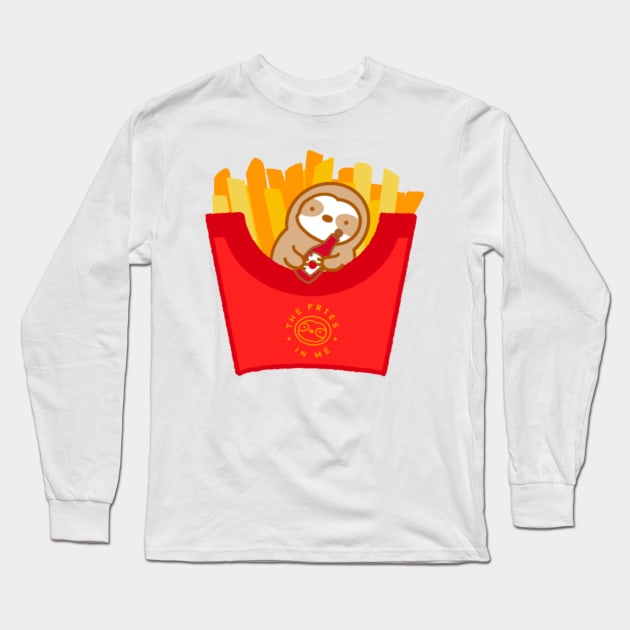 Cute Sloth Fries Long Sleeve T-Shirt by theslothinme